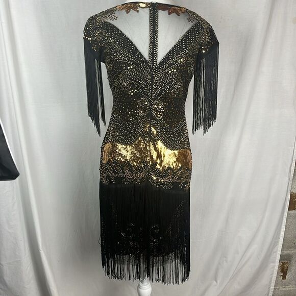 NWT Fairy Couple Gatsby Long Fringe Flapper Cocktail Party Dress - Picture 7 of 8